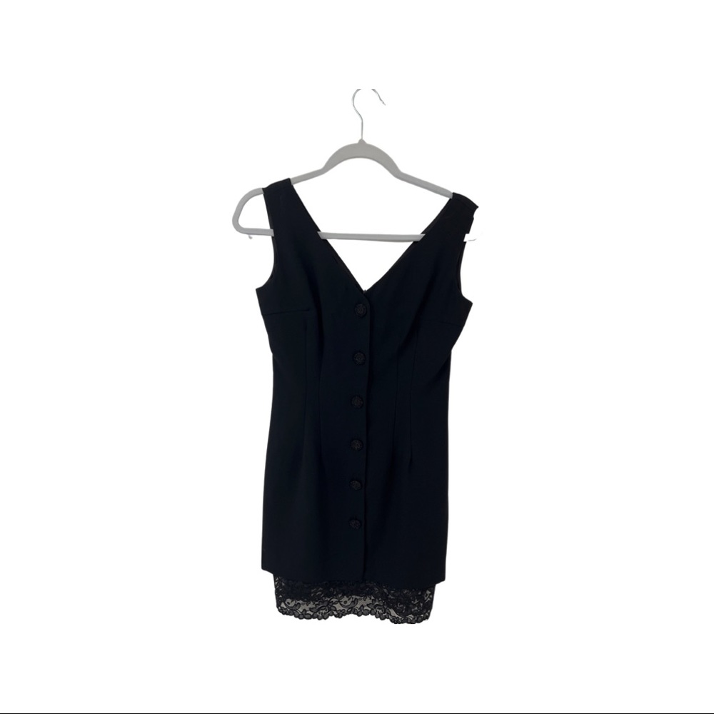 Laundry by sheli segal vintage early 90s little black dress small 4 nwt